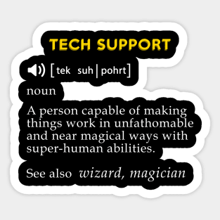 Tech Support Definition Funny Computer Geek Sticker